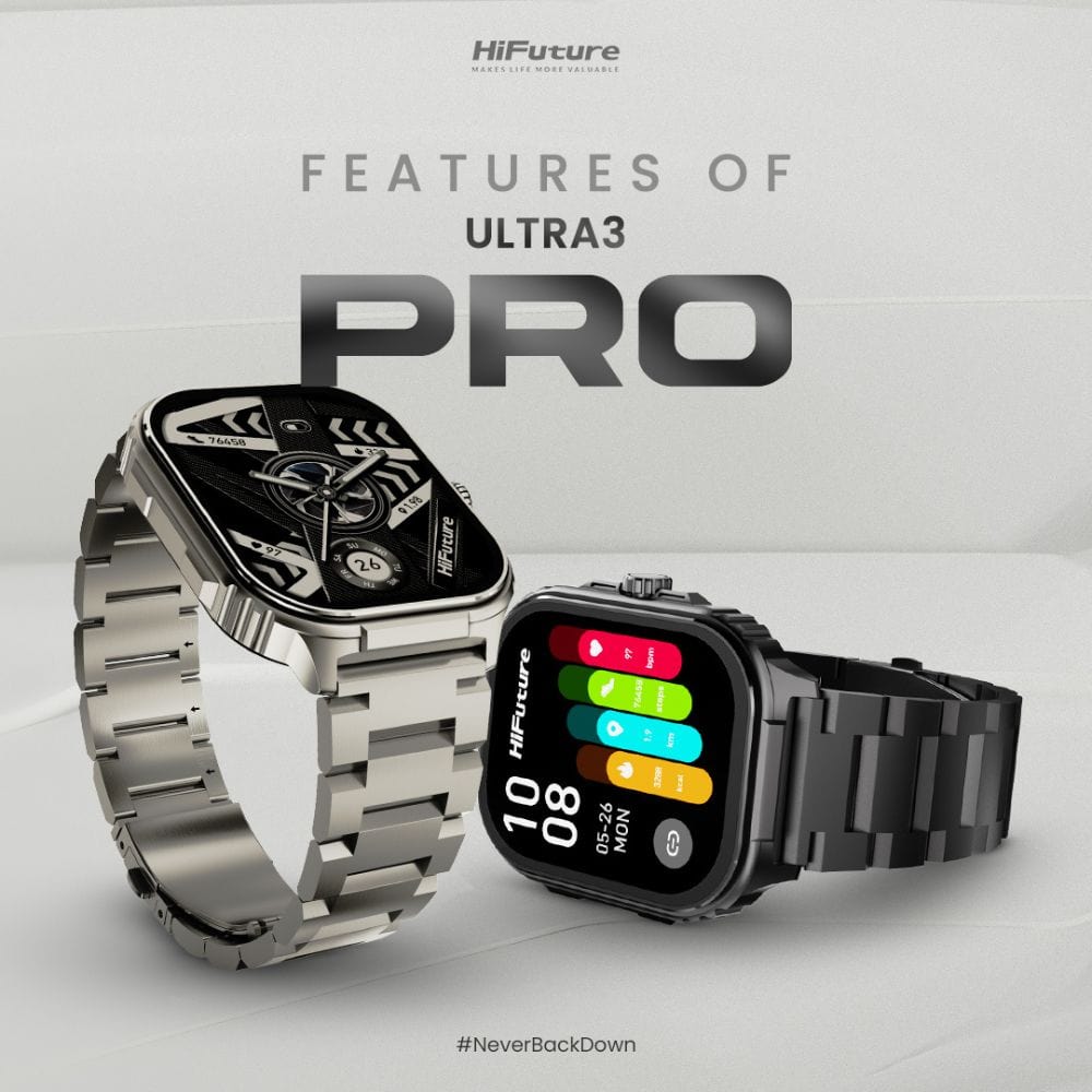 HiFuture Ultra3 PRO Premium Stainless Steel Smart Calling Watch (2.04 Inch AMOLED Display) - HSSW7