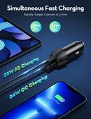 RAVPOWER 2 Port 49W Fast Car Charger with 1M Lightning Cable - VC031