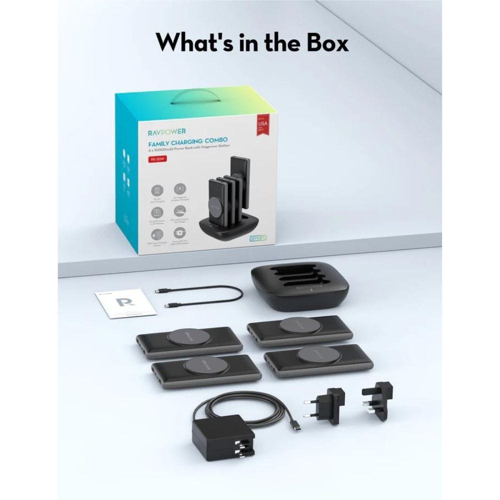 RAVPOWER 4 x 10000mAh Magpower Power Bank with Station - PB251