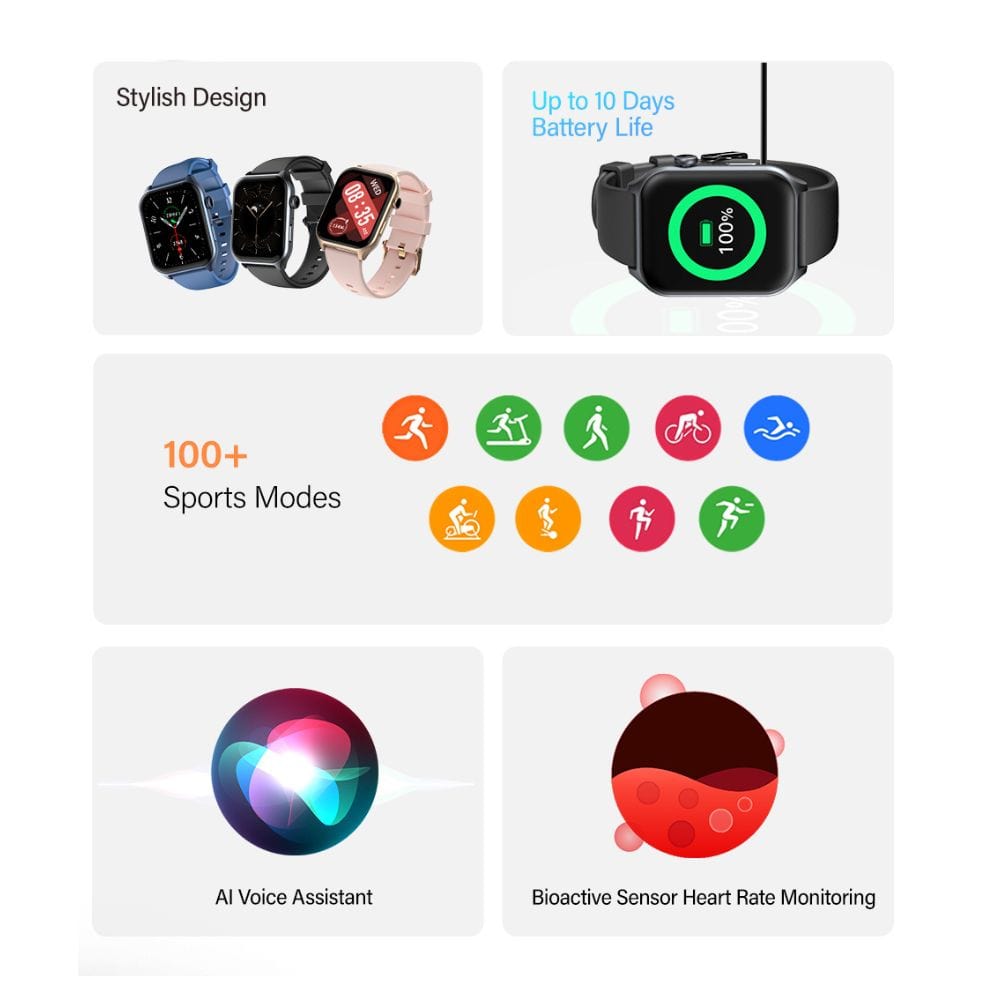 RIVERSONG Motive 9E Bluetooth Calling Smart Watch (2.01” AMOLED Display) - SW905