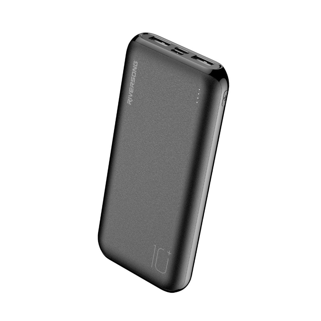 Riversong 10000mAh Fast Charging Power Bank, 2 USB-A, Micro USB & Type-C Port - PB78