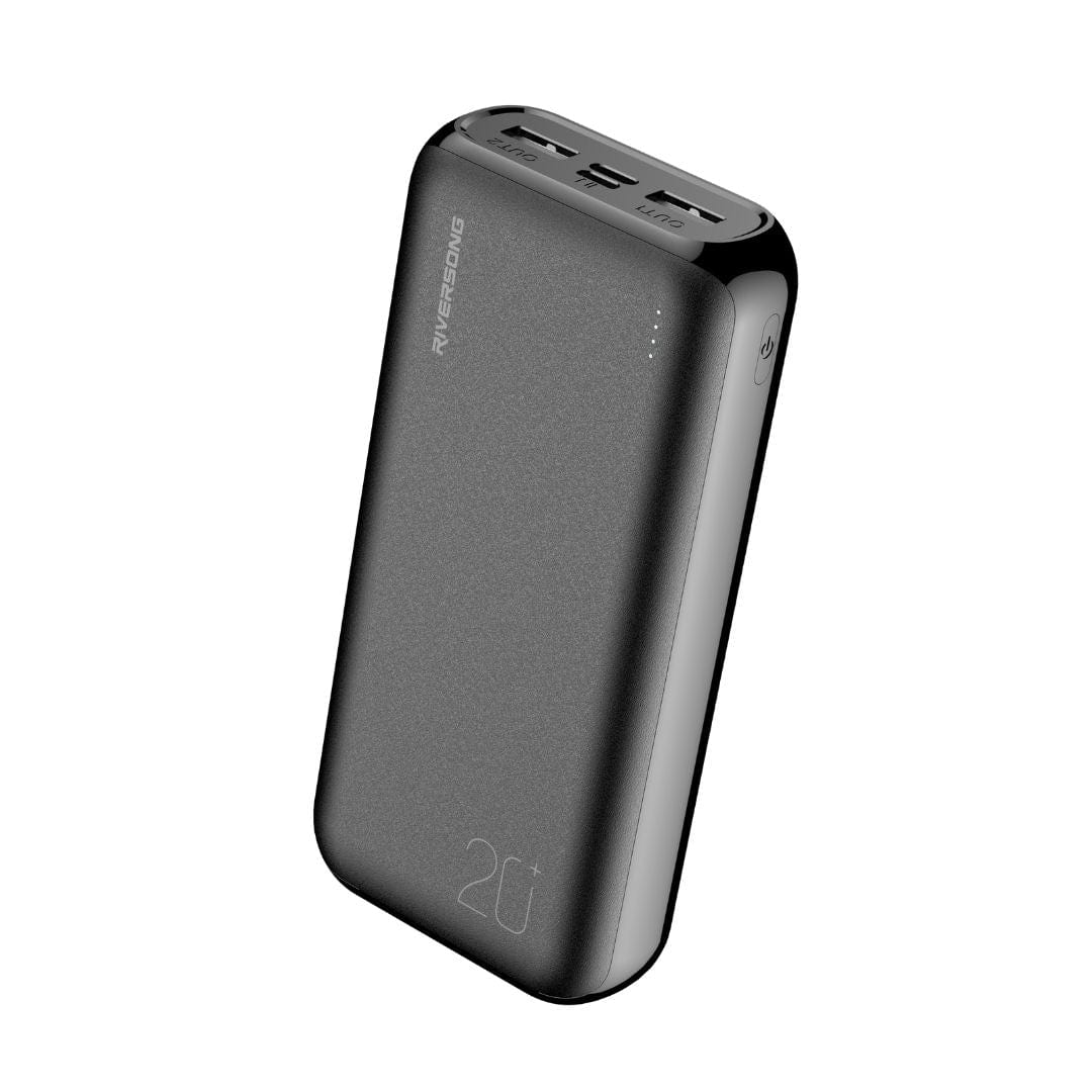 Riversong 20000mAh Fast Charging Power Bank, 2 USB-A, Micro USB & Type-C Port - PB84
