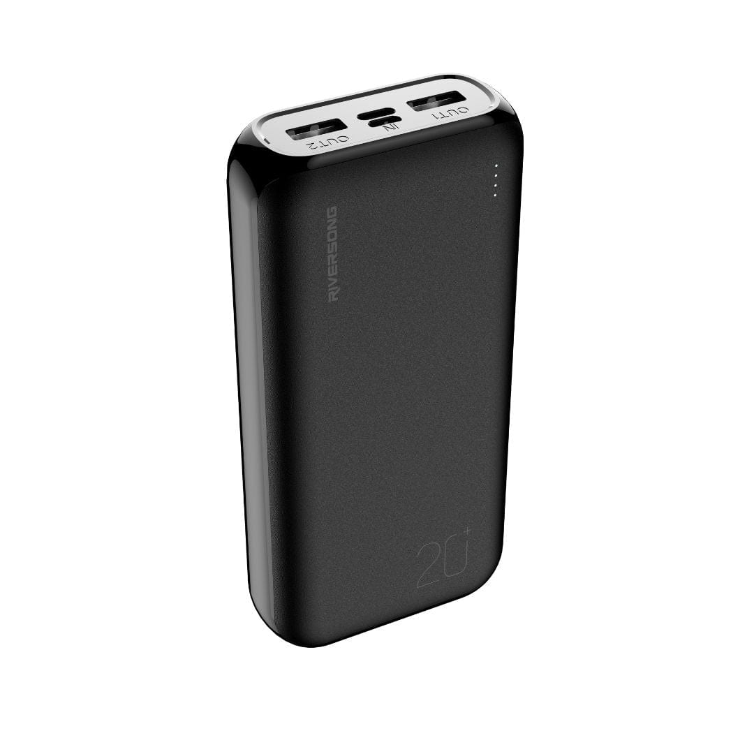 Riversong 20000mAh Fast Charging Power Bank, 2 USB-A, Micro USB & Type-C Port - PB84