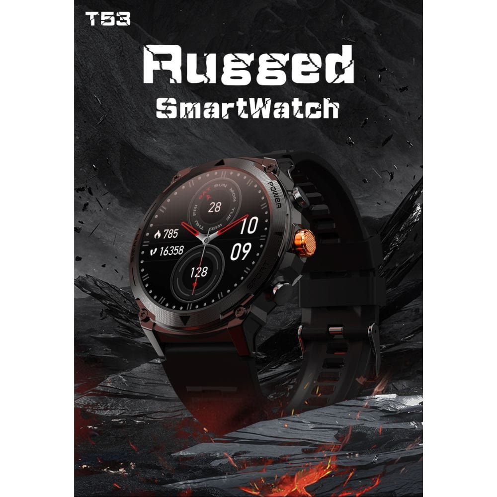TELUX ACTIVEX Smart Calling Watch with 1.43” AMOLED Display & 2 Straps (Stainless Steel & Silicon) - T53