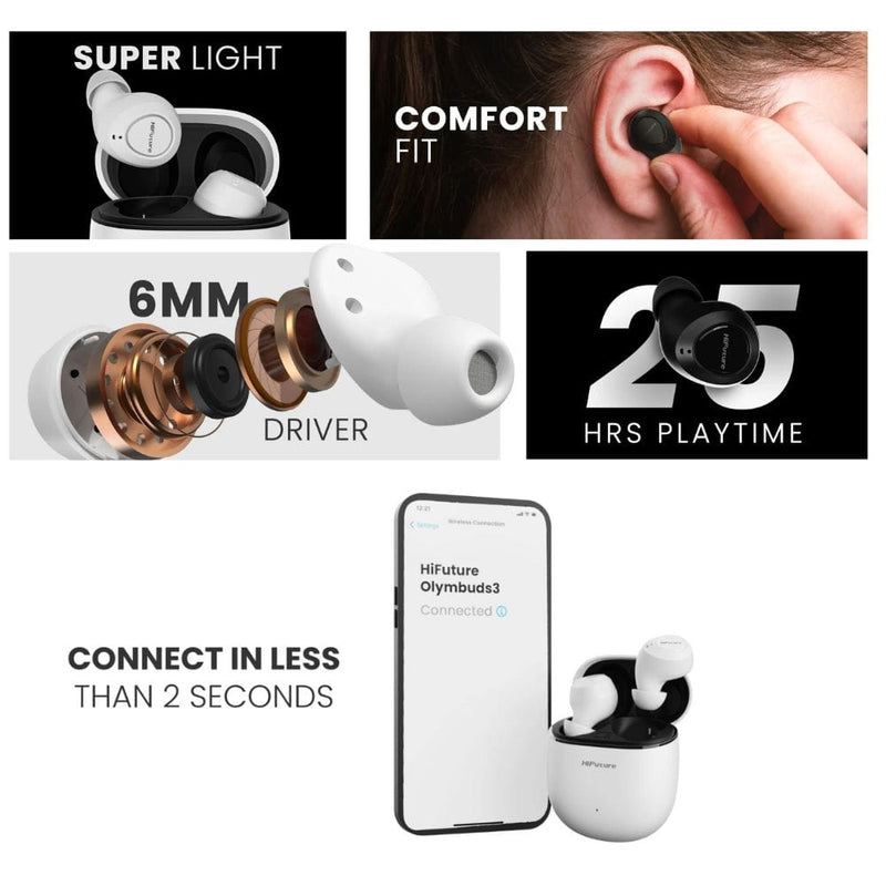 HiFuture OlymBuds3 Comfort Fit Wireless Earbuds - HEO3