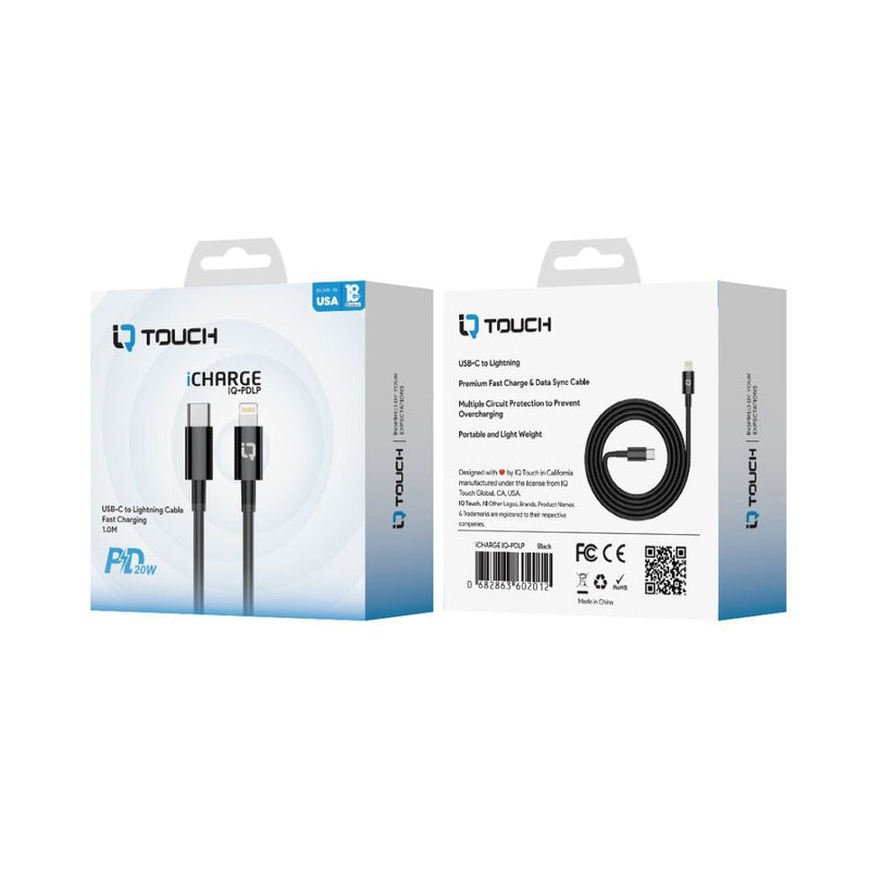 IQ TOUCH PD 20W 1-Meter USB-C to Lightening Charging Cable - ICHARGE-IQ-PDLP
