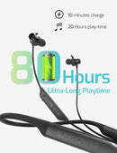 RAVPOWER Bluetooth Neckband Earphone with 80Hrs Playtime - RP.BH1003.BK