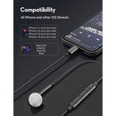 RAVPower Mono Earphone with Lightning Plug & In-Line Remote - BH1004
