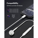 RAVPower Mono Earphone with Lightning Plug & In-Line Remote - BH1004