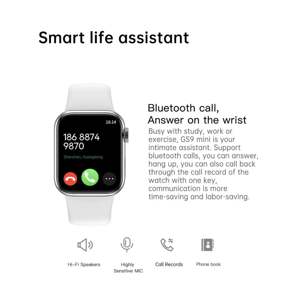 TELUX EVO 8 Mini Smart Calling Watch with 1.72” FHD Display & Extra Strap - F1683