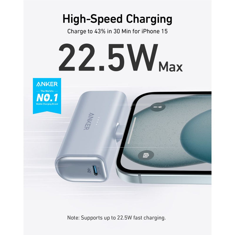 Anker 22.5W Nano Power Bank (Built-In Foldable USB-C Connector) - A1653