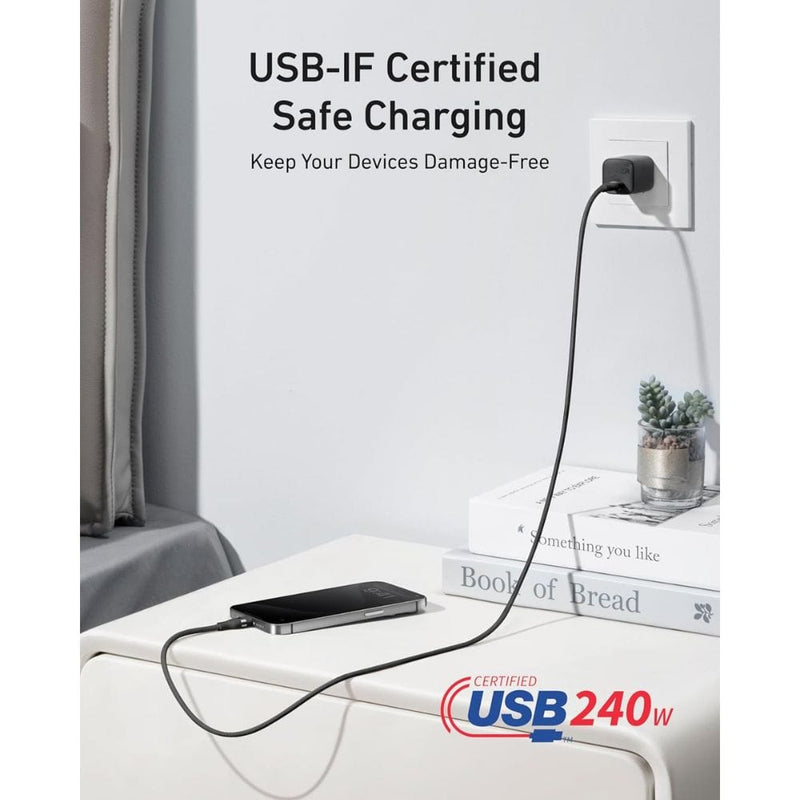 Anker 240W USB-C to USB-C PD Fast Charging Cable (Upcycled-Braided) - A82E2