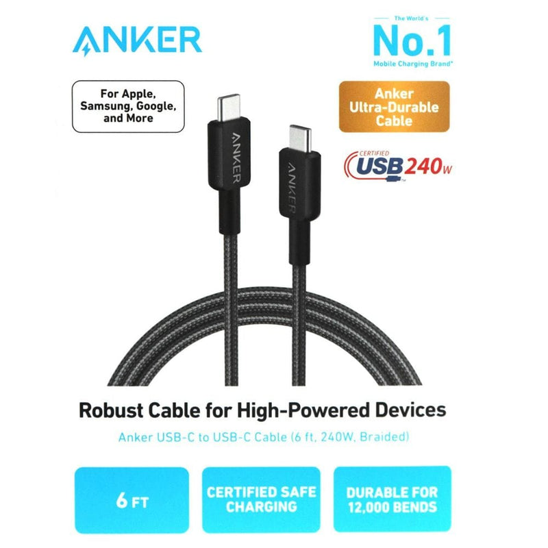 Anker 310 USB-C to USB-C Charging Cable (3ft, 240W Braided)  - A81D5