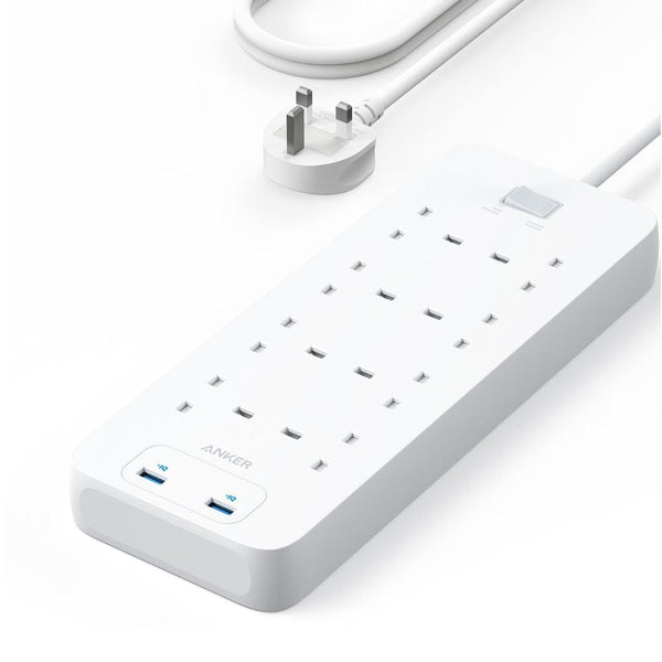 Anker 342 Power Strip with 8 AC Outlets & 2 USB Ports (12W Extension) - A9182