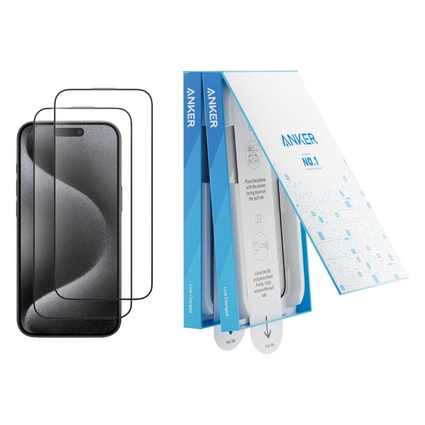 Anker Easy Fit Screen Protector for iPhone 16 (HD, 2-Pack) - A720A