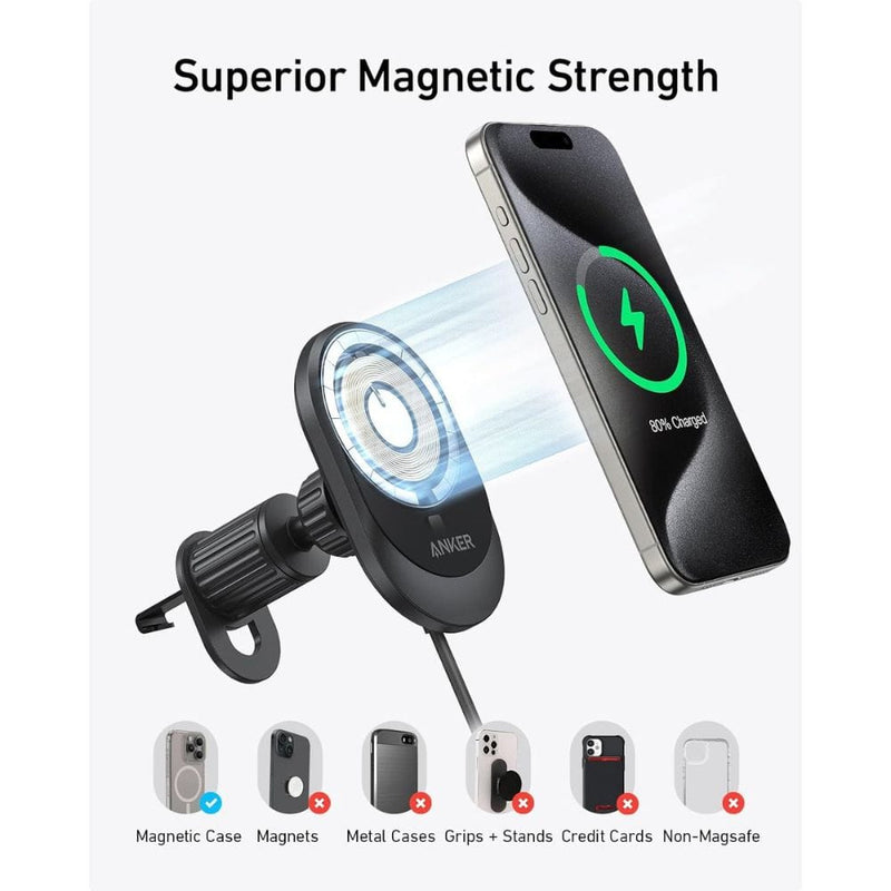 Anker MagG0 Wireless Charger With Built in Cable & Car Adapter - B2932