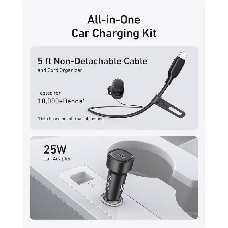 Anker MagG0 Wireless Charger With Built in Cable & Car Adapter - B2932