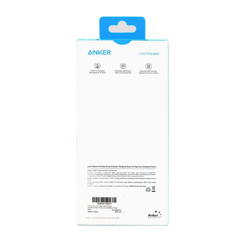 Anker Tempered Glass Anti-Spy Screen Protector for iPhone 15 Pro Max - A72D5