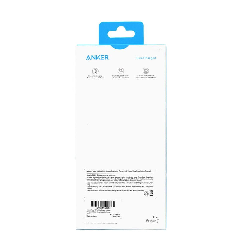 Anker Tempered Glass Screen Protector for iPhone 15 Pro Max - A72D1