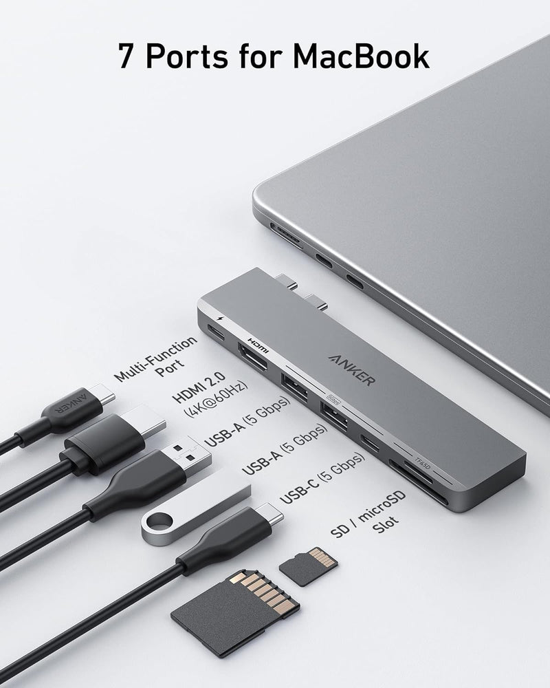 Anker 547 USB C Hub (7-in-2) for MacBook - A8354