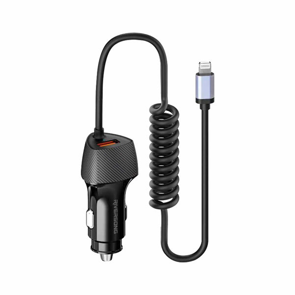 RIVERSONG 38W Charger With Built-in Lightning Coiled Cable - CC38L