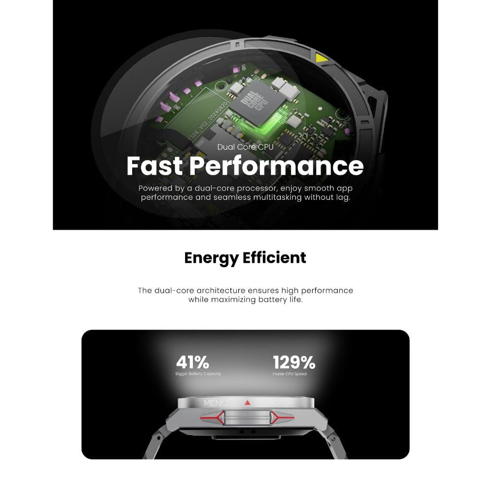 HiFuture ACTIVE Dual Band & Dual Core CPU Smart Watch with Extra Band - HSSW9