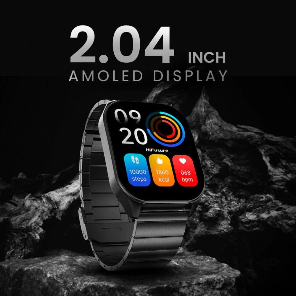 HiFuture FutureFit Apex Stainless Steel Smart Watch (2.04 Inch Display) - HSSW3