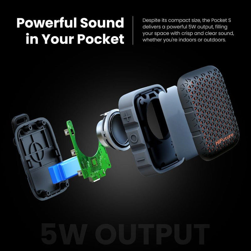 HiFuture Pocket S Mini Portable & Wearable Speaker (5W Output & 8Hr Playtime) - HBB11