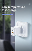 IQ TOUCH 38W Dual Port Wall Charger Powered by GaN Tech - ICHARGE-38PD-QC