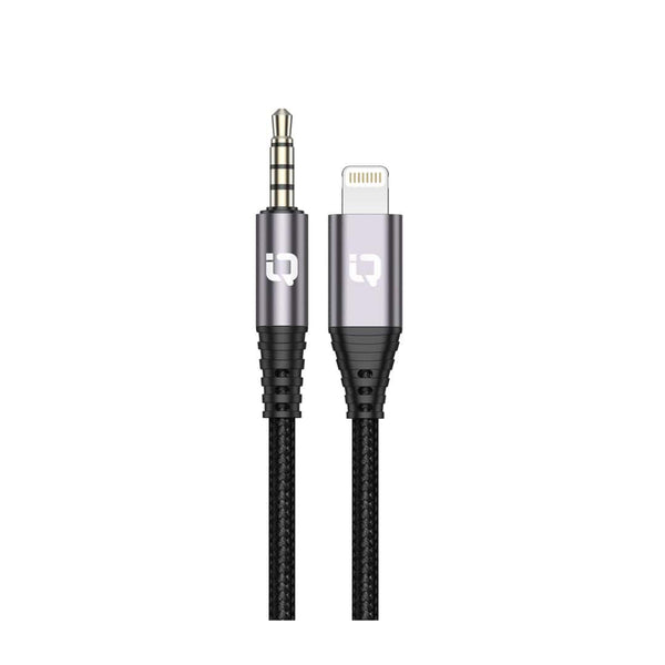 IQ TOUCH Lightening to 3.5mm Nylon braided 1 Meter Audio Cable - AUDIOLINK-L