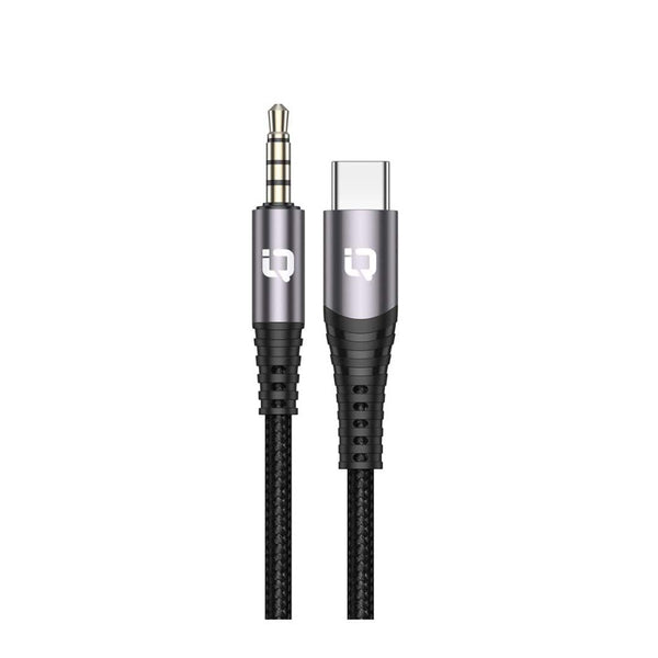 IQ TOUCH USB-C to 3.5mm Nylon braided 1 Meter Audio Cable - AUDIOLINK-C