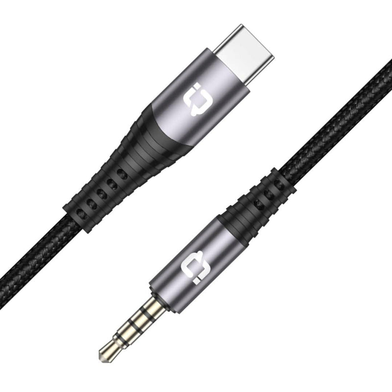 IQ TOUCH USB-C to 3.5mm Nylon braided 1 Meter Audio Cable - AUDIOLINK-C