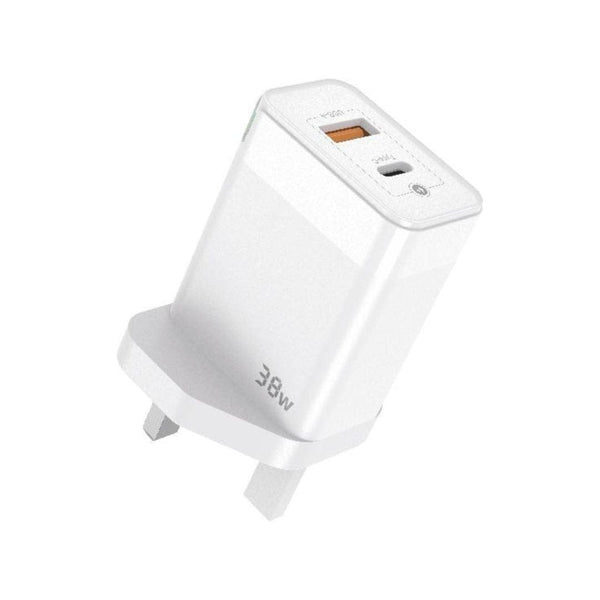 IQ TOUCH 38W Dual Port Wall Charger Powered by GaN Tech - ICHARGE-38PD-QC