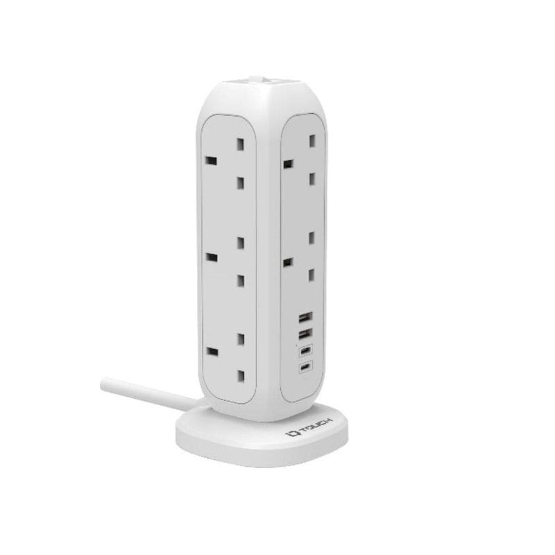IQ TOUCH 15-in-1 Power Strip Tower with 11 AC Outlets, 2 USB-A, & USB-C Ports - POWERHUB-15