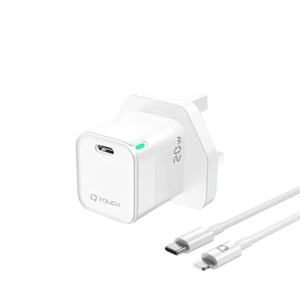 IQ TOUCH PD 20W USB-C Mini Wall Charger With USB-C to Lightening Cable - ICHARGE-20PD-L
