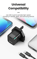IQ TOUCH PD 20W USB-C Mini Wall Charger Powered by GaN Tech - ICHARGE-20PD