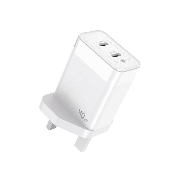 IQ TOUCH PD 40W Dual USB-C Wall Charger Powered by GaN Tech - ICHARGE-40PD
