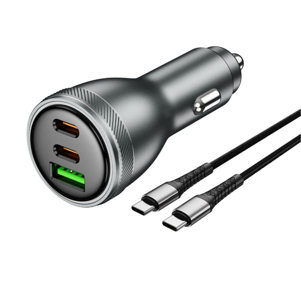 IQ Touch 95W 3 Port Compact Car Charger with Type-C Charging Cable - PD95-C