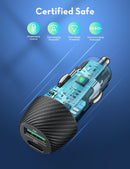 RAVPOWER 2 Port 49W Fast Car Charger with 1M Lightning Cable - VC031