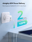 RAVPOWER PD Pioneer 65W GaN Dual Port Wall Charger - PC133