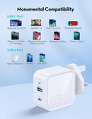 RAVPOWER PD Pioneer 65W GaN Dual Port Wall Charger - PC133