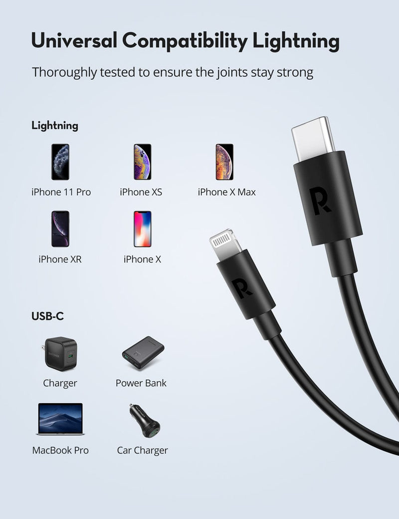 RAVPOWER Type-C to Lighting PD Charger Cable - CB1016
