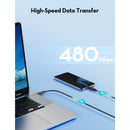 RAVPOWER 1.5M 100W Nylon Braid USB-C to USB-C Charging Cable - CB1035