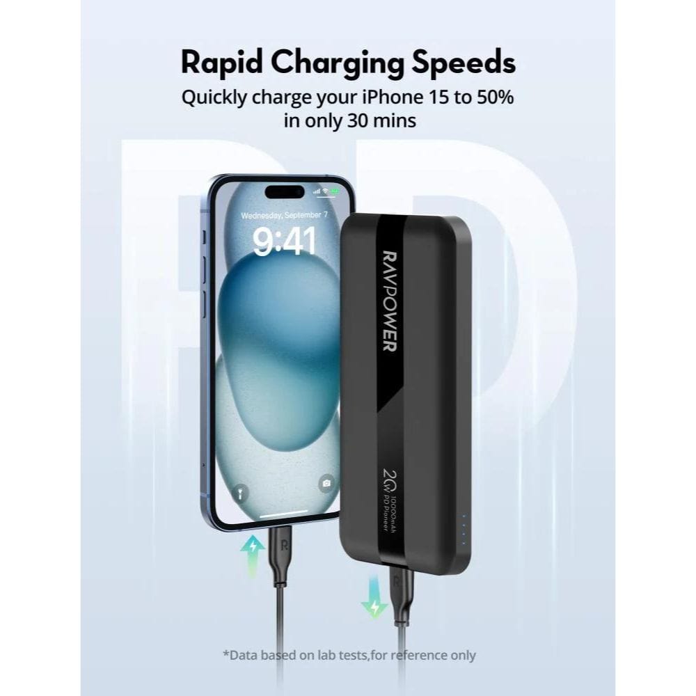 RAVPOWER 20W 2 Ports Power Bank (10000mAh) - PB1236