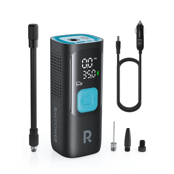 RAVPOWER 3-in-1 Smart Air Compressor with Power Bank & LED Flashlight - PB1233