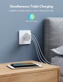 RAVPOWER 30W 3-Port USB iSmart Wall Charger - PC020