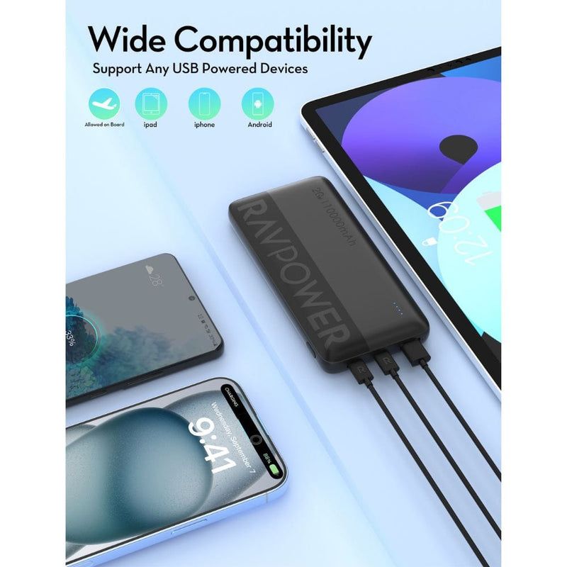 Buy RAVPOWER PD 20W 3 Ports Power Bank (10000mAh) - PB1228