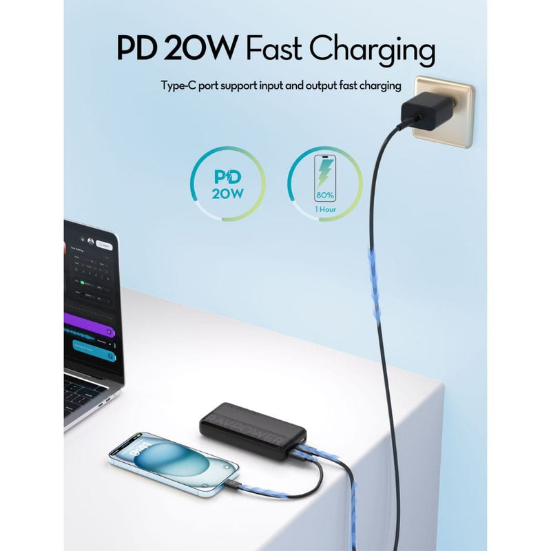 RAVPOWER PD 20W 3 Ports Power Bank (20000mAh) - PB1229