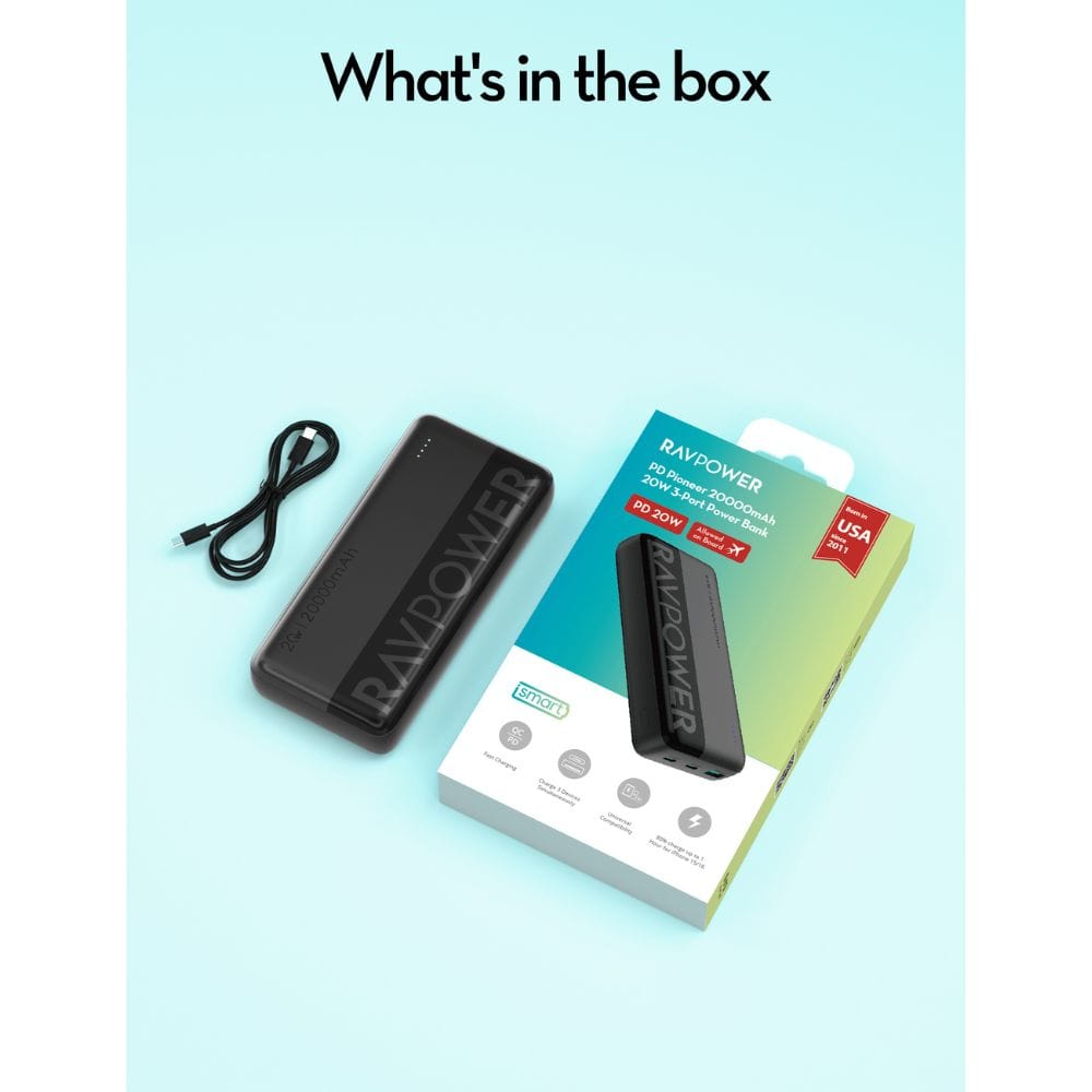Buy RAVPOWER PD 20W 3 Ports Power Bank (20000mAh) - PB1229