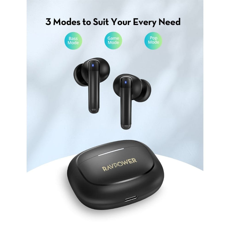 RAVPOWER True Wireless Bluetooth Earbuds (24H Playtime, ENC Clear Calls) - BH1014